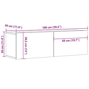 TV-Wandschrank Altholz-Optik 100 cm
