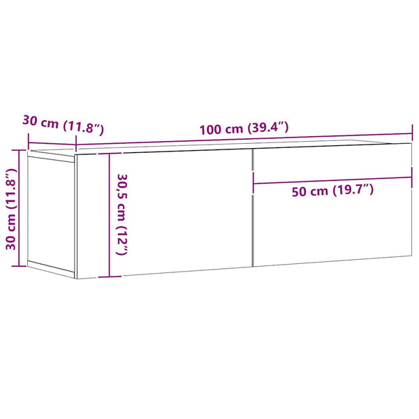 TV-Wandschrank Artisan-Eiche 100 cm
