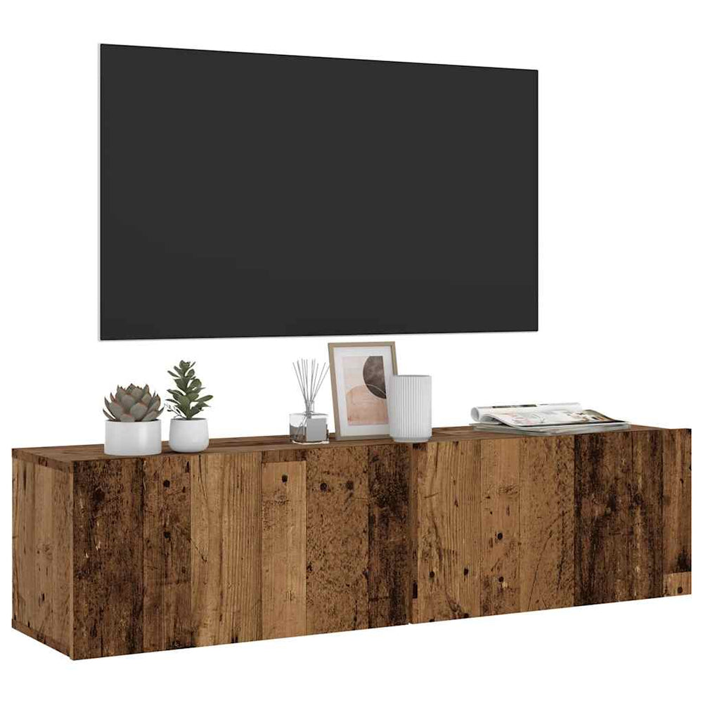 Meuble TV mural vidaXL effet bois de récupération 120x30x30 cm bois d'ingénierie