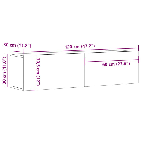 TV-Wandschrank Artisan Eiche 120 cm
