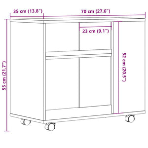 Beistelltisch Altholz-Optik 70x35x55 cm