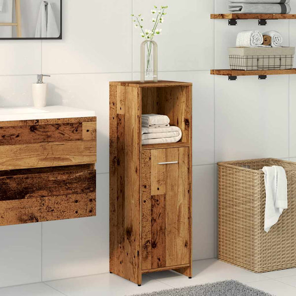 Badschrank Altholz-Optik, 30x95 cm