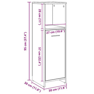 Badschrank Artisan-Eiche 30x30x95 cm