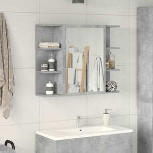 Betongrauer Spiegelschrank 80 cm