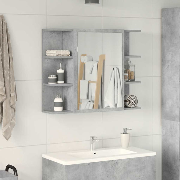 Betongrauer Spiegelschrank 80 cm