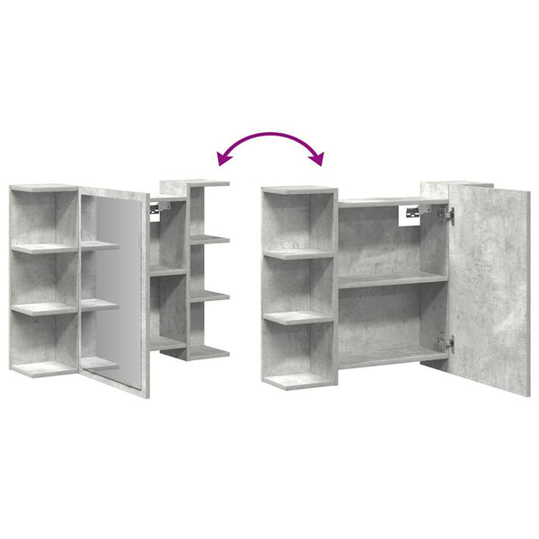 Betongrauer Spiegelschrank 80 cm