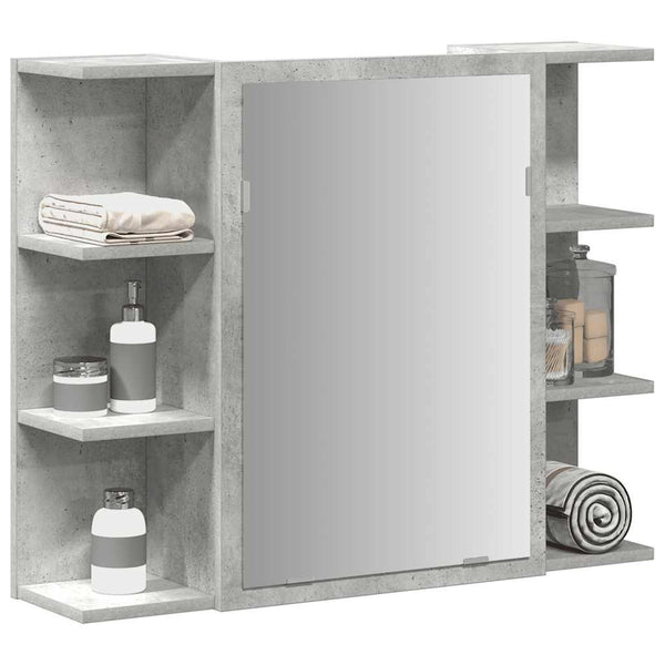Betongrauer Spiegelschrank 80 cm