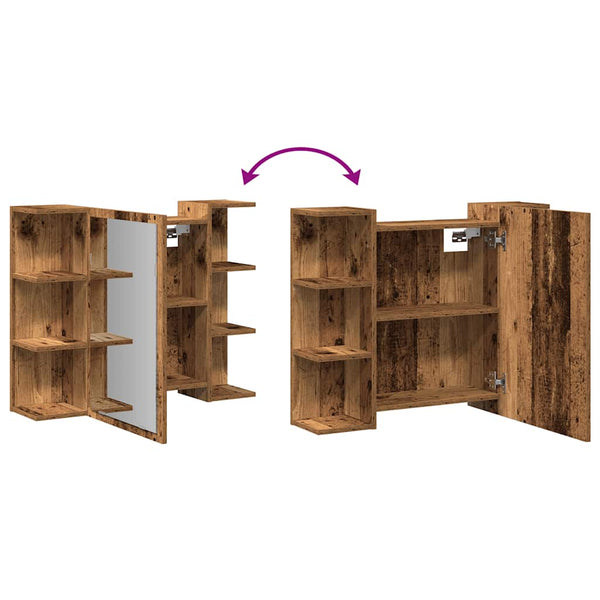 Bad Spiegelschrank Altholz-Optik 80 cm
