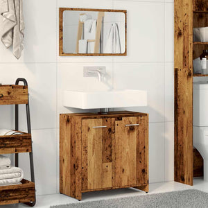 Badschrank mit Spiegel in Altholz-Optik