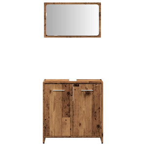 Badschrank mit Spiegel in Altholz-Optik