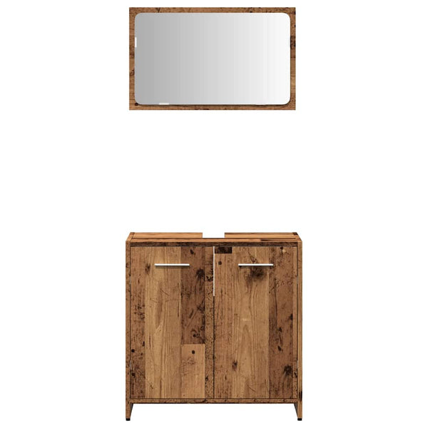 Badschrank mit Spiegel in Altholz-Optik