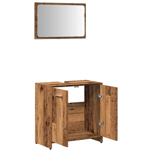 Badschrank mit Spiegel in Altholz-Optik