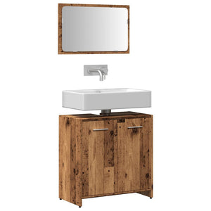 Badschrank mit Spiegel in Altholz-Optik