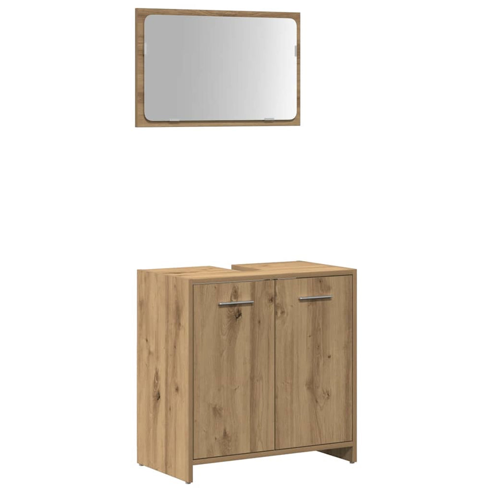 vidaXL Meuble haut de salle de bain avec miroir Chêne artisan Bois d'ingénierie