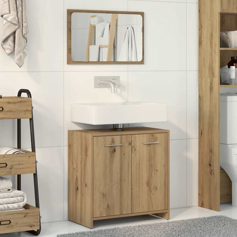 vidaXL Meuble haut de salle de bain avec miroir Chêne artisan Bois d'ingénierie