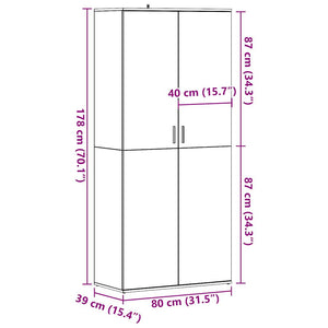 Schuhschrank Altholz Optik, 80cm