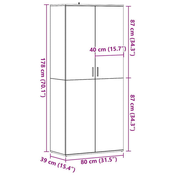 Schuhschrank Altholz Optik, 80cm