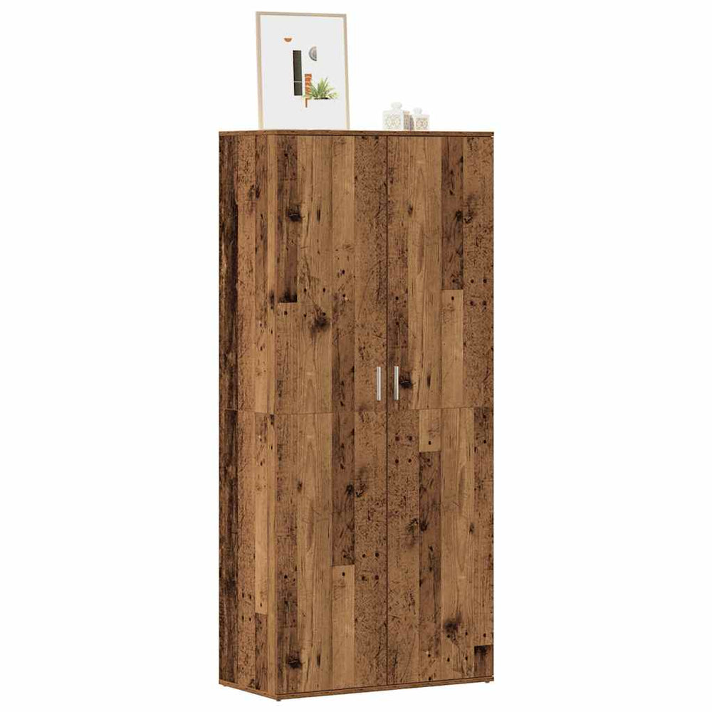 vidaXL Meuble à chaussures aspect bois de récupération 80×39×178 cm bois d'ingénierie