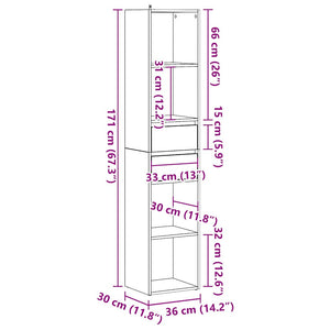 Bücherregal Altholz-Optik, 171 cm hoch