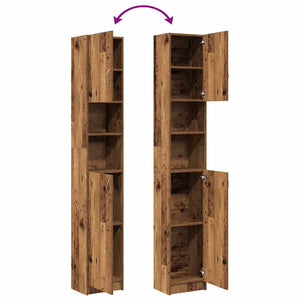 Badschrank Altholz-Optik, 190 cm hoch
