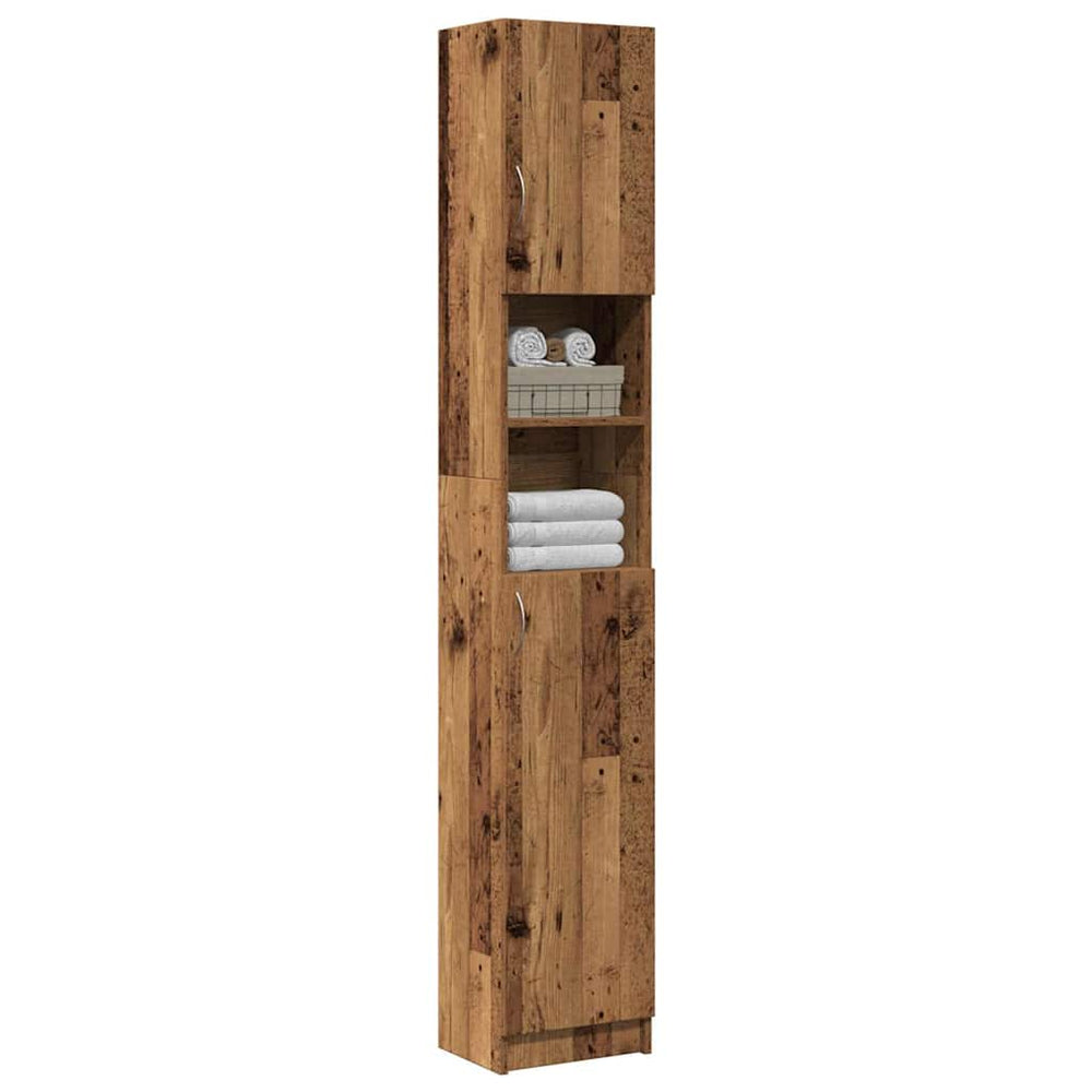 Badschrank Altholz-Optik, 190 cm hoch