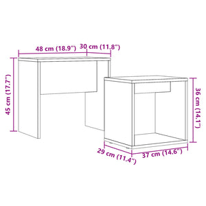 Satztische 2er Set Altholz-Optik