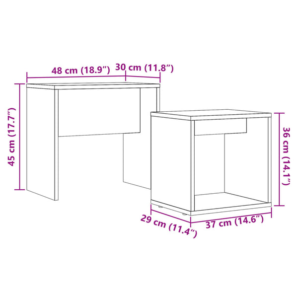 Satztische 2er Set Altholz-Optik