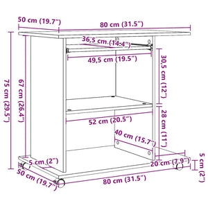 Schreibtisch Artisan Eiche 80x50 cm
