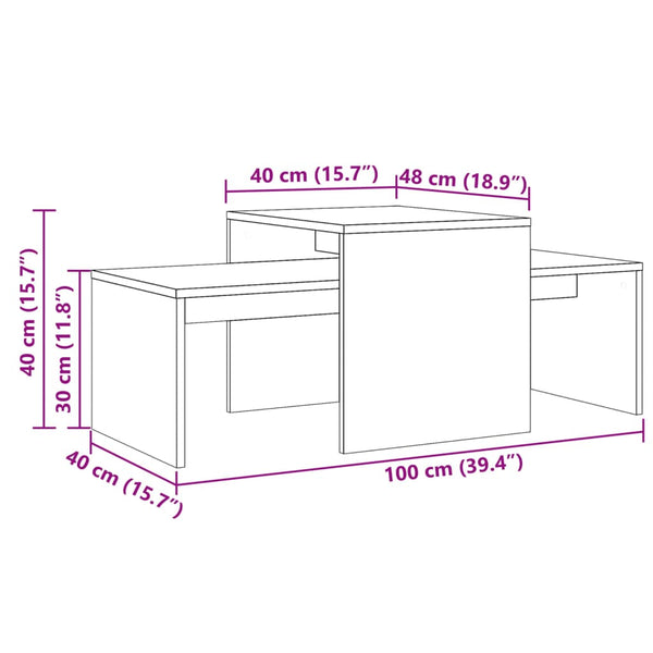 Couchtisch Altholz-Optik, 100 cm