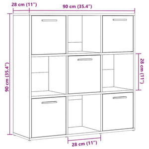 Bücherregal Altholz-Optik 90x90 cm