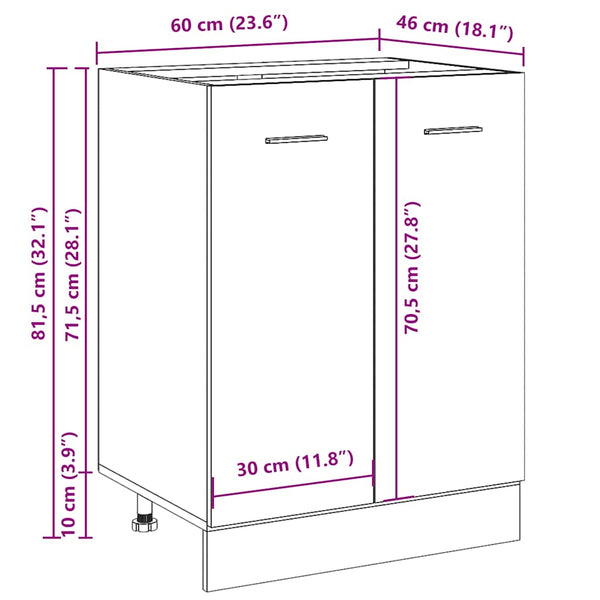 Unterschrank Lyon Altholz-Optik 60 cm