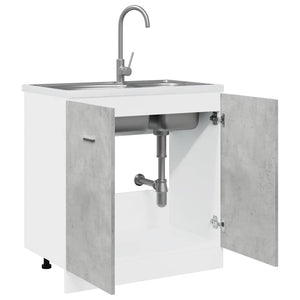 Spülenunterschrank Lyon Betongrau 80 cm