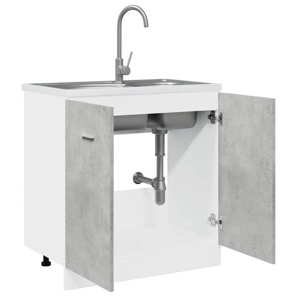Spülenunterschrank Lyon Betongrau 80 cm