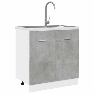 Spülenunterschrank Lyon Betongrau 80 cm