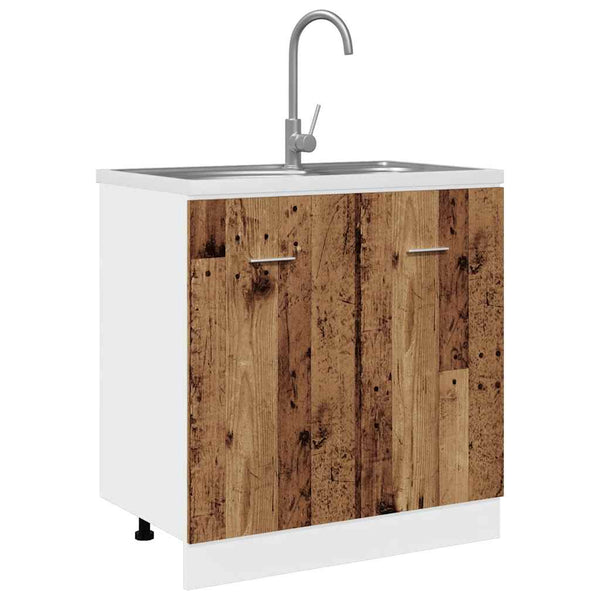 Spülenschrank Lyon Altholz-Optik 80 cm