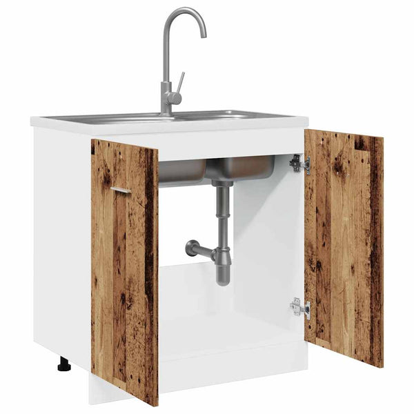 Spülenschrank Lyon Altholz-Optik 80 cm