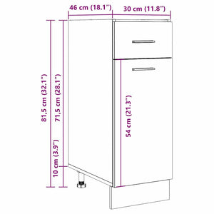 Unterschrank Lyon Artisan-Eiche 30x46x81,5 cm