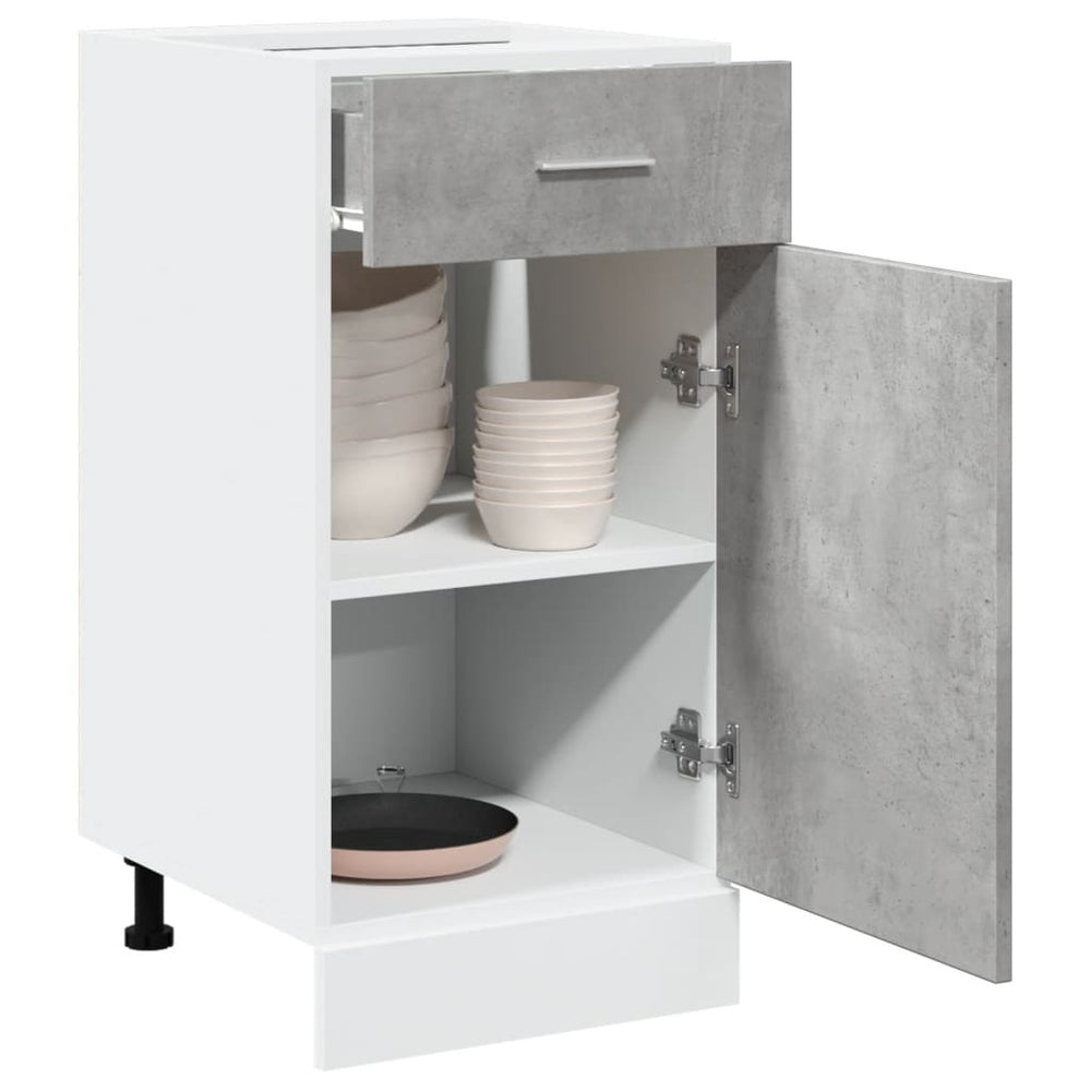 Betongrauer Schubunterschrank Lyon 40 cm