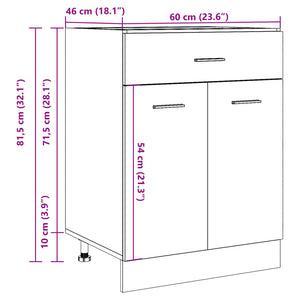 Betongrauer Schubladenschrank Lyon 60 cm