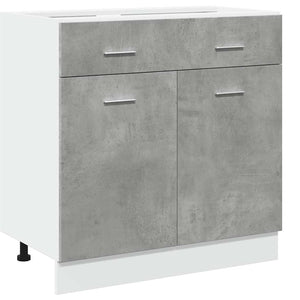 Betongrauer Schubunterschrank Lyon, 80 cm