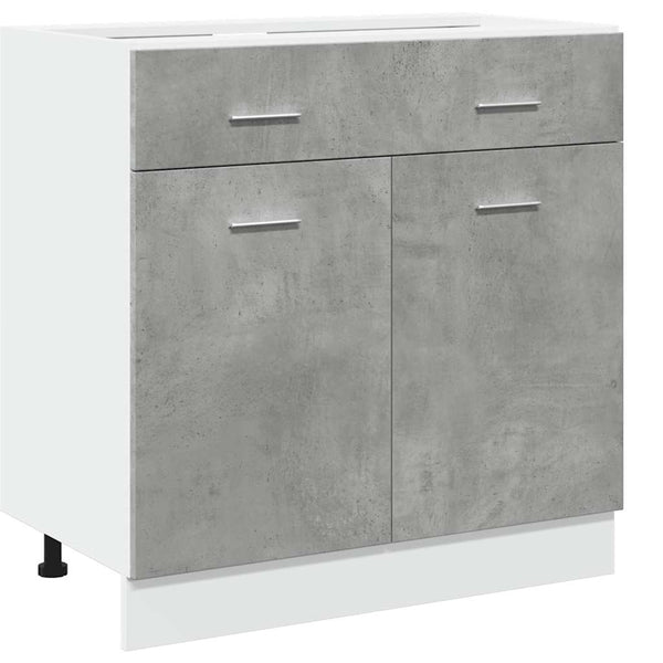 Betongrauer Schubunterschrank Lyon, 80 cm