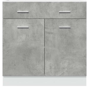 Betongrauer Schubunterschrank Lyon, 80 cm