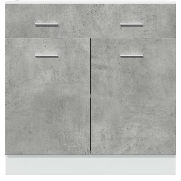 Betongrauer Schubunterschrank Lyon, 80 cm