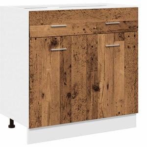 Küchen Unterschrank Lyon Altholz-Optik 80 cm
