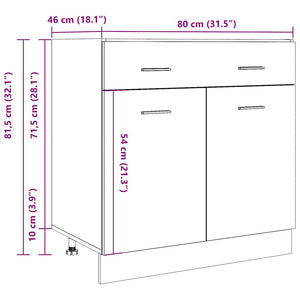 Küchen Unterschrank Lyon Altholz-Optik 80 cm