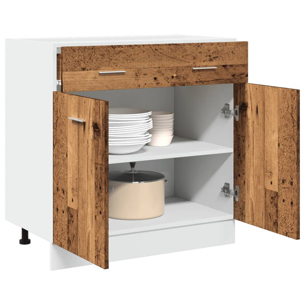 Küchen Unterschrank Lyon Altholz-Optik 80 cm