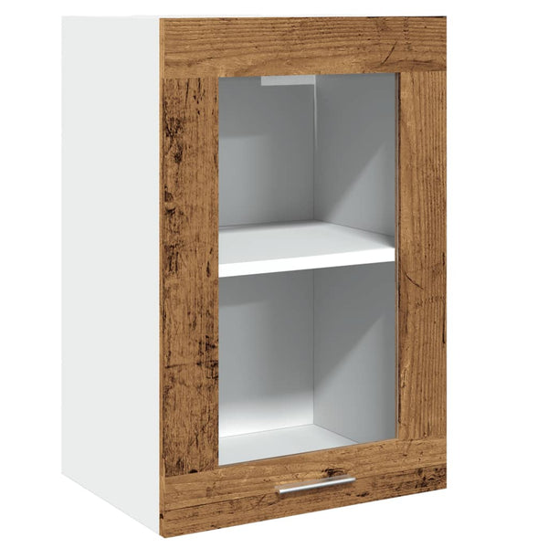 Hängeschrank Lyon Glas Altholz-Optik 40 cm