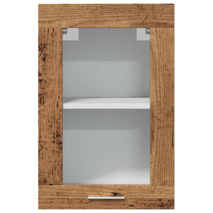 Hängeschrank Lyon Glas Altholz-Optik 40 cm