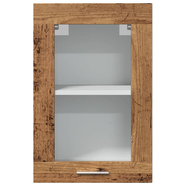 Hängeschrank Lyon Glas Altholz-Optik 40 cm