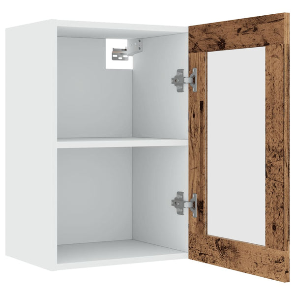 Hängeschrank Lyon Glas Altholz-Optik 40 cm